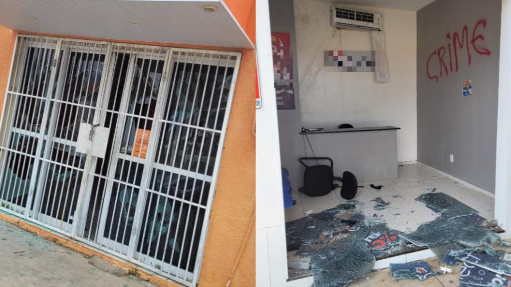 Loja de empresa provedora de internet é atacada por facção criminosa em Caucaia loja-de-empresa-provedora-de-internet-e-atacada-por-faccao-criminosa-em-caucaia