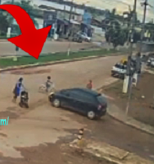 Veículo em Alta Velocidade Assusta Pedestres em Rotatória de Alto Paraíso