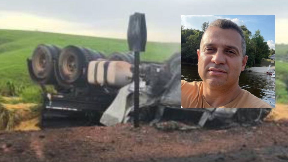 Homem morre carbonizado após carreta tombar e pegar fogo em Rondônia homem-morre-carbonizado-apos-carreta-tombar-e-pegar-fogo-em-rondonia