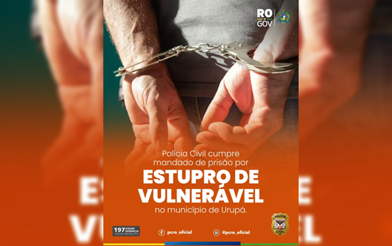 Polícia Civil cumpre mandado de prisão por estrupo de vulnerável no Município de Urupá policia-civil-cumpre-mandado-de-prisao-por-estrupo-de-vulneravel-no-municipio-de-urupa