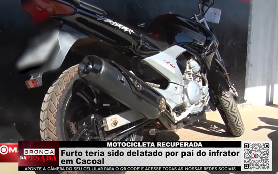 MOTOCICLETA RECUPERADA – Furto teria sido delatado por pai do infrator em Cacoal motocicleta-recuperada-–-furto-teria-sido-delatado-por-pai-do-infrator-em-cacoal