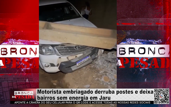 Motorista embriagado derruba postes e deixa bairros sem energia em Jaru motorista-embriagado-derruba-postes-e-deixa-bairros-sem-energia-em-jaru
