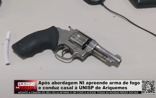 Após abordagem NI apreende arma de fogo e conduz casal à UNISP de Ariquemes apos-abordagem-ni-apreende-arma-de-fogo-e-conduz-casal-a-unisp-de-ariquemes