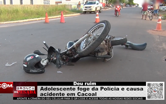 Adolescente foge da polícia e causa acidente em Cacoal adolescente-foge-da-policia-e-causa-acidente-em-cacoal