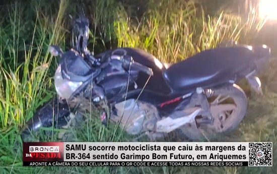 SAMU socorre motociclista que caiu às margens da BR 364 sentido Garimpo Bom Futuro, em Ariquemes samu-socorre-motociclista-que-caiu-as-margens-da-br-364-sentido-garimpo-bom-futuro,-em-ariquemes