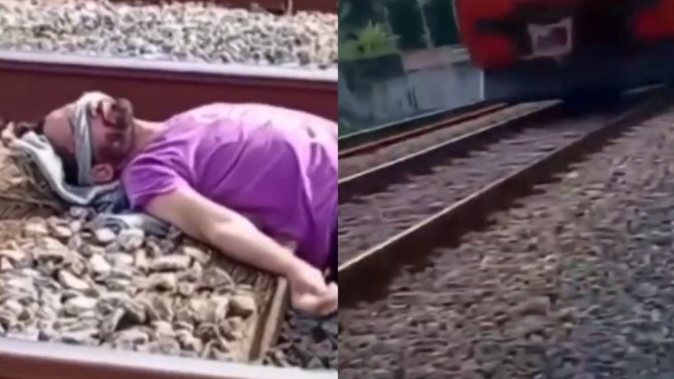 VÍDEO: suposto influencer deita em trilho e espera trem passar sobre ele video:-suposto-influencer-deita-em-trilho-e-espera-trem-passar-sobre-ele