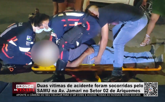 Duas vítimas de acidente foram socorridas pelo SAMU na Av Jamari no Setor 02 de Ariquemes duas-vitimas-de-acidente-foram-socorridas-pelo-samu-na-av-jamari-no-setor-02-de-ariquemes