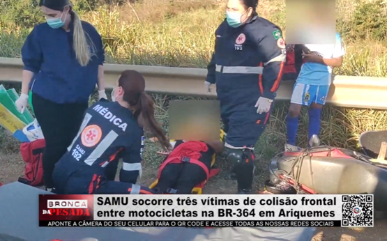 SAMU socorre três vítimas de colisão frontal entre motocicletas na BR 364 em Ariquemes samu-socorre-tres-vitimas-de-colisao-frontal-entre-motocicletas-na-br-364-em-ariquemes