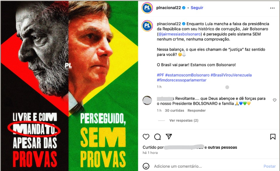 PL prepara ato pró-Bolsonaro e afirma que “o Brasil vai parar” pl-prepara-ato-pro-bolsonaro-e-afirma-que-“o-brasil-vai-parar”