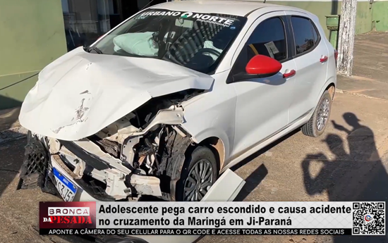 Adolescente pega carro escondido e causa acidente no cruzamento da Maringá em Ji–Paraná adolescente-pega-carro-escondido-e-causa-acidente-no-cruzamento-da-maringa-em-ji–parana
