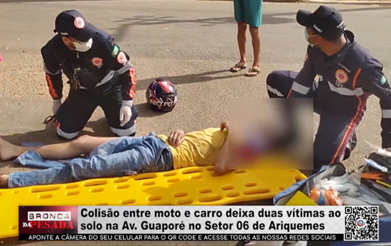 Colisão entre moto e carro deixa duas vítimas ao solo na Av Guaporé no Setor 06 de Ariquemes colisao-entre-moto-e-carro-deixa-duas-vitimas-ao-solo-na-av-guapore-no-setor-06-de-ariquemes