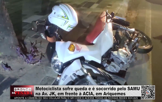 Passagem no local, motociclista sofre queda e é socorrido pelo SAMU na Av JK, em frente à ACIA passagem-no-local,-motociclista-sofre-queda-e-e-socorrido-pelo-samu-na-av-jk,-em-frente-a-acia