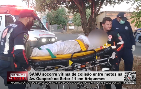 Vítima de colisão entre motos é socorrida pelo SAMU na Av. Guaporé, Setor 11, em Ariquemes vitima-de-colisao-entre-motos-e-socorrida-pelo-samu-na-av.-guapore,-setor-11,-em-ariquemes