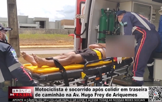 Motociclista é socorrido após colidir na traseira de caminhão na Av. Hugo Frey, em Ariquemes motociclista-e-socorrido-apos-colidir-na-traseira-de-caminhao-na-av.-hugo-frey,-em-ariquemes