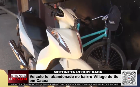 MOTONETA RECUPERADA – Veículo foi abandonado no bairro Village do Sol em Cacoal motoneta-recuperada-–-veiculo-foi-abandonado-no-bairro-village-do-sol-em-cacoal