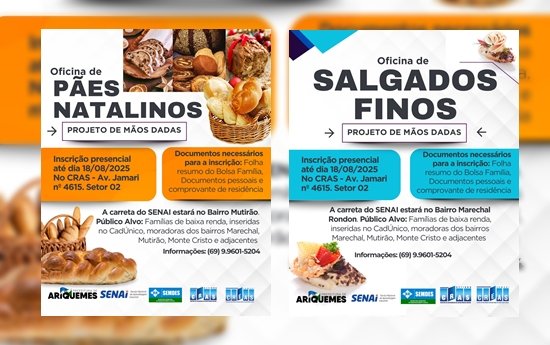 A Prefeitura de Ariquemes, em parceria com o SENAI, realizará oficinas itinerantes nos bairros a-prefeitura-de-ariquemes,-em-parceria-com-o-senai,-realizara-oficinas-itinerantes-nos-bairros