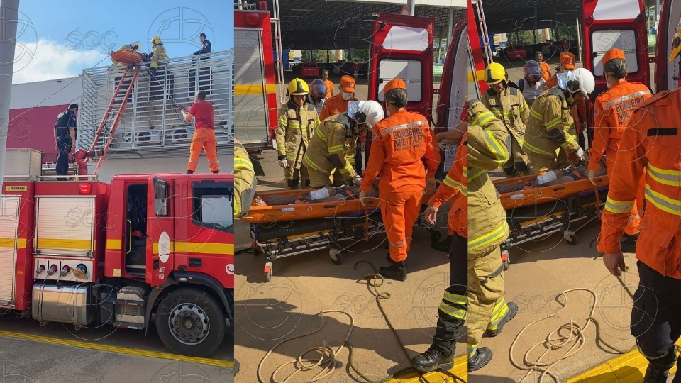 VÍDEO: Bombeiros resgatam homem ferido em telhado de farmácia em Porto Velho video:-bombeiros-resgatam-homem-ferido-em-telhado-de-farmacia-em-porto-velho