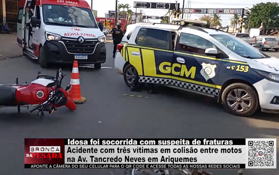 Acidente com três vítimas em colisão entre motos na Avenida Tancredo Neves, em Ariquemes acidente-com-tres-vitimas-em-colisao-entre-motos-na-avenida-tancredo-neves,-em-ariquemes
