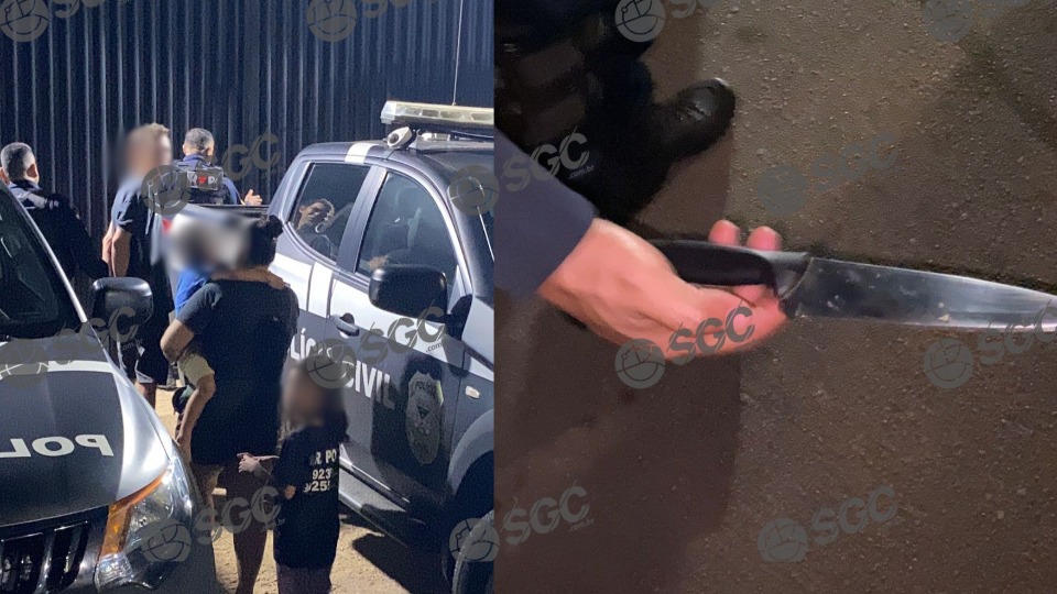 Homem ameaça esposa com faca na frente das filhas em uma residência homem-ameaca-esposa-com-faca-na-frente-das-filhas-em-uma-residencia