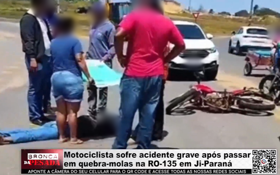 Motociclista sofre acidente grave após passar em quebra molas na RO–135 em Ji–Paraná motociclista-sofre-acidente-grave-apos-passar-em-quebra-molas-na-ro–135-em-ji–parana