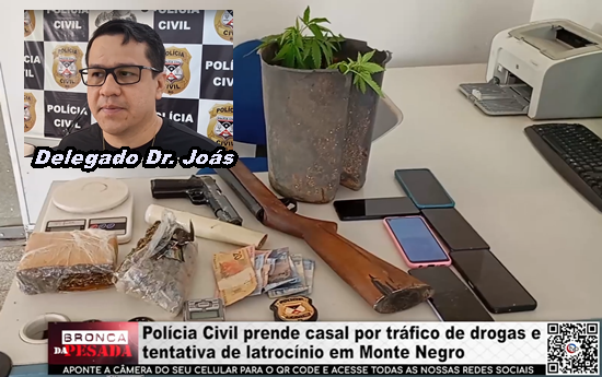 Polícia Civil prende casal por tráfico de drogas e tentativa de latrocínio em Monte Negro policia-civil-prende-casal-por-trafico-de-drogas-e-tentativa-de-latrocinio-em-monte-negro