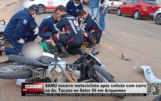 SAMU socorre motociclista após colisão com carro na Av. Tucano no Setor 09 em Ariquemes samu-socorre-motociclista-apos-colisao-com-carro-na-av.-tucano-no-setor-09-em-ariquemes
