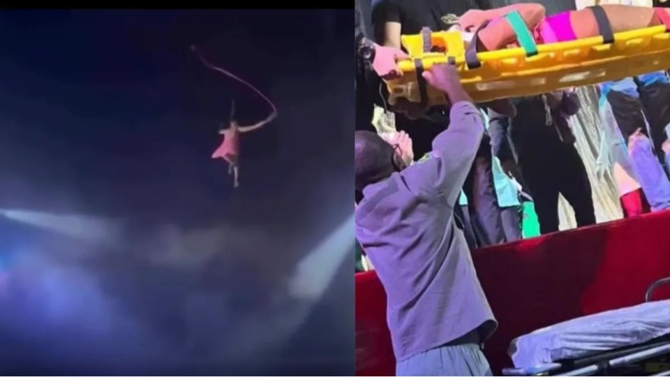Vídeo: Artista circense despenca durante acrobacia video:-artista-circense-despenca-durante-acrobacia