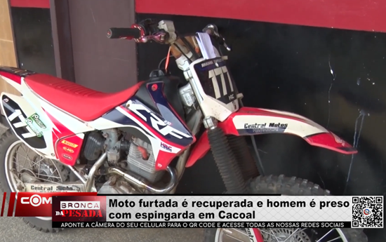 Moto furtada é recuperada e homem é preso com espingarda em Cacoal moto-furtada-e-recuperada-e-homem-e-preso-com-espingarda-em-cacoal