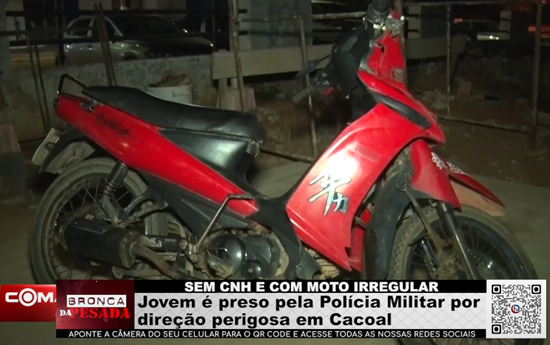 SEM CNH E COM MOTO IRREGULAR – Jovem é preso pela Polícia Militar por direção perigosa em Cacoal sem-cnh-e-com-moto-irregular-–-jovem-e-preso-pela-policia-militar-por-direcao-perigosa-em-cacoal