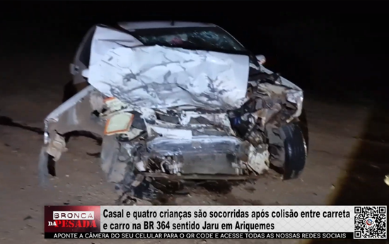 Casal e quatro crianças são socorridas após colisão entre carreta e carro na BR–364 sentido Jaru casal-e-quatro-criancas-sao-socorridas-apos-colisao-entre-carreta-e-carro-na-br–364-sentido-jaru