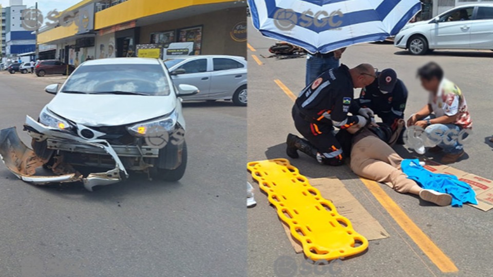 VÍDEO: Colisão entre carro e moto deixa mulher ferida em cruzamento movimentado de Porto Velho video:-colisao-entre-carro-e-moto-deixa-mulher-ferida-em-cruzamento-movimentado-de-porto-velho