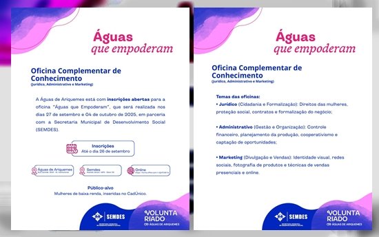 Águas de Ariquemes e SEMDES realizam Oficina Complementar de Conhecimento para mulheres aguas-de-ariquemes-e-semdes-realizam-oficina-complementar-de-conhecimento-para-mulheres