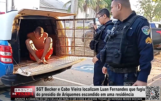SGT Becker e Cabo Vieira localizam Luan Fernandes que fugiu do presídio de Ariquemes sgt-becker-e-cabo-vieira-localizam-luan-fernandes-que-fugiu-do-presidio-de-ariquemes