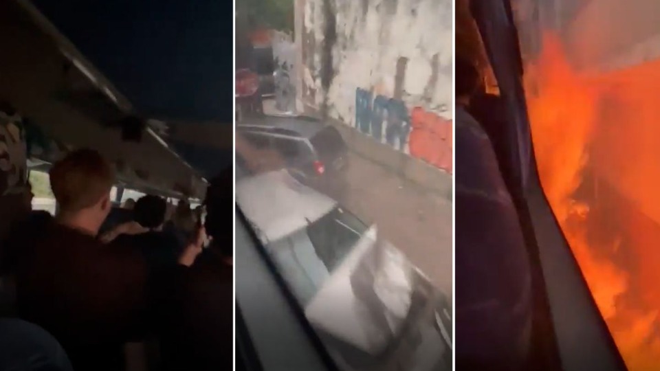 Vídeo mostra momento em que ônibus perde freio, atinge 10 carros e pega fogo video-mostra-momento-em-que-onibus-perde-freio,-atinge-10-carros-e-pega-fogo