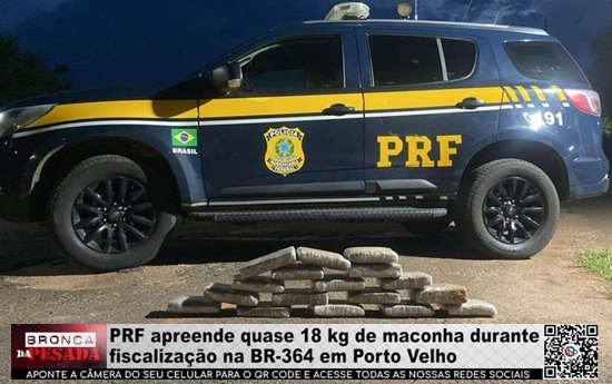 PRF apreende quase 18 kg de maconha durante fiscalização na BR–364 em Porto Velho prf-apreende-quase-18-kg-de-maconha-durante-fiscalizacao-na-br–364-em-porto-velho