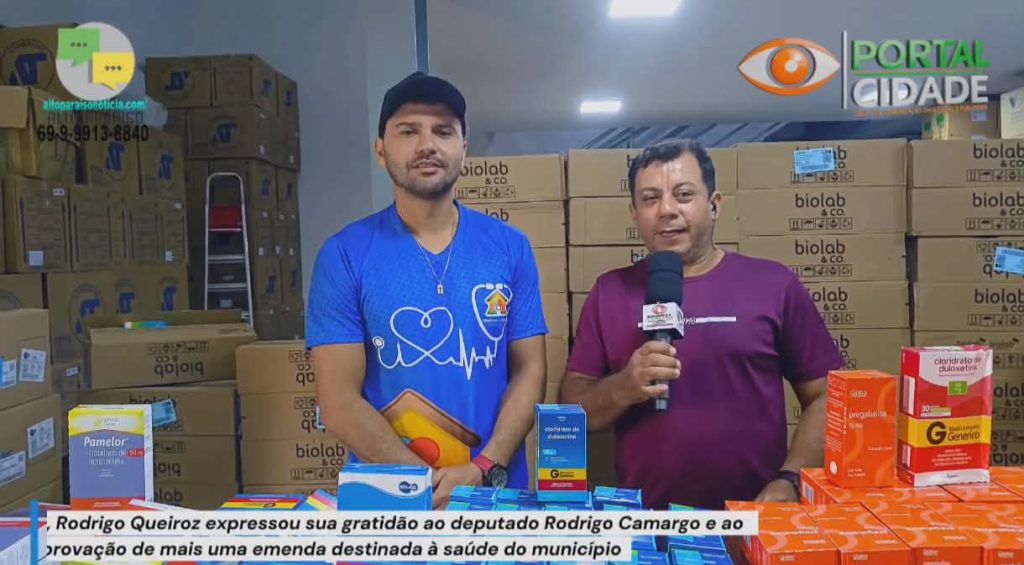O Secretário de Saúde, Rodrigo Queiroz, expressou sua gratidão ao deputado Rodrigo Camargo e ao vereador Elizeu pela emenda destinada à saúde do município.